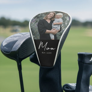 Mom Established Modern Script Photo Golf Head Cover