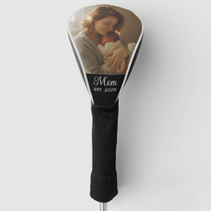 Mom Established Modern Script Photo Golf Head Cover