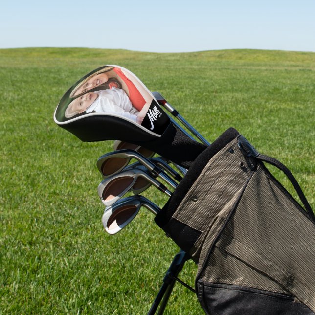 Mom Established Modern Script Photo Golf Head Cover (In Situ)