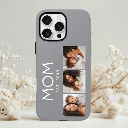 Mom Established Modern Typography Gray 3 Photo iPhone 16 Pro Case