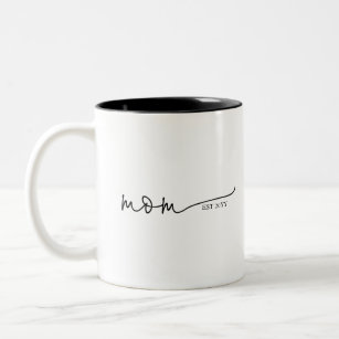 Mom Established   Mom Gift Two-Tone Coffee Mug