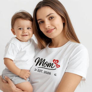 Mom Established Mothers Day Name Year  T-Shirt