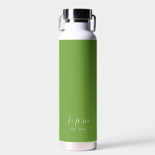 Mom Established Mothers Day Script Elegant Water Bottle