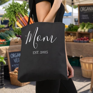 Mom Established New Mom Black Gift Tote Bag