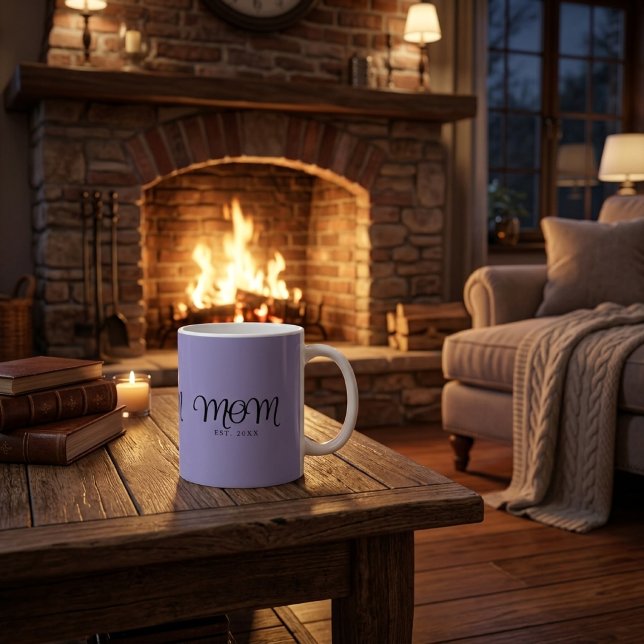 Mom Established New Mom Gift Black Script Coffee Mug (Mom Established New Mom Gift Black Script Coffee Mug)