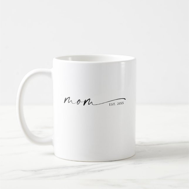 Mom Established New Mom Gift Coffee Mug (Left)