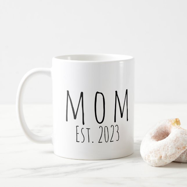 Mom Established New Mom Gift  Coffee Mug (With Donut)