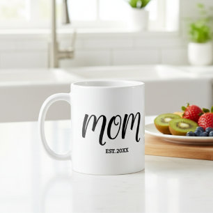 Mom Established New Mom Gift Coffee Mug
