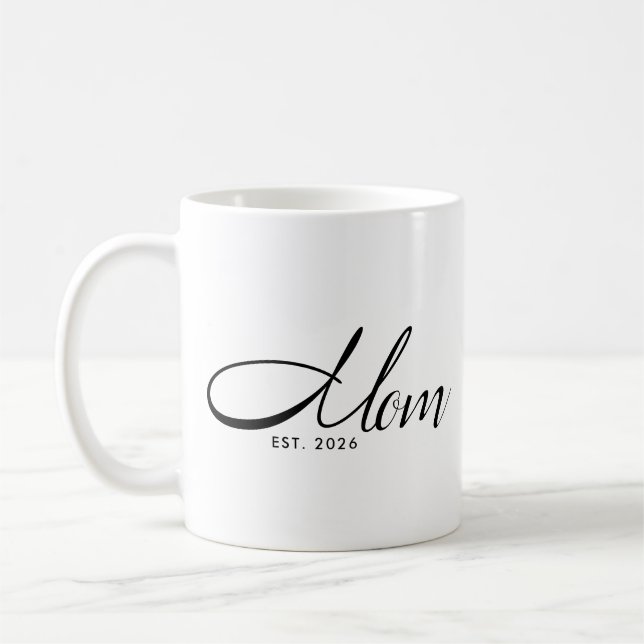 Mom Established New Mom Gift  Coffee Mug (Left)
