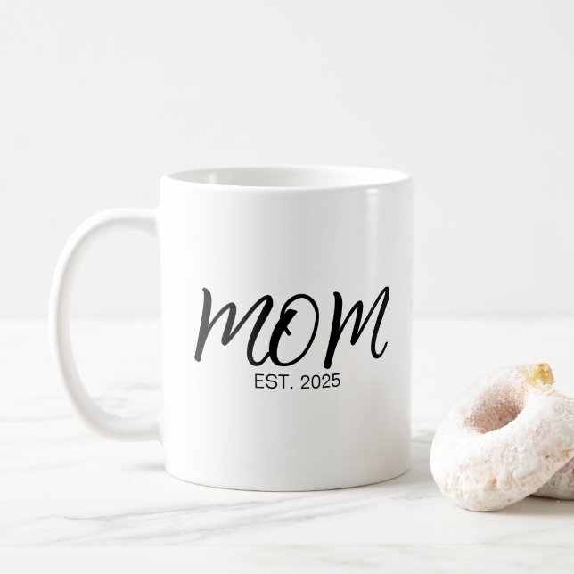 Mom Established New Mom Gift  Coffee Mug (With Donut)