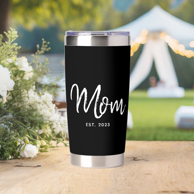Mom Established New Mom Gift Insulated Tumbler (Wedding (Rotated))