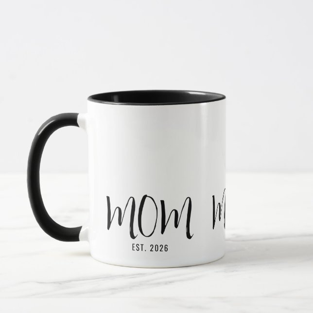 Mom Established New Mom Gift  Mug (Left)