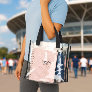 Mom Established New Mom Gift Stadium Clear Tote Bag