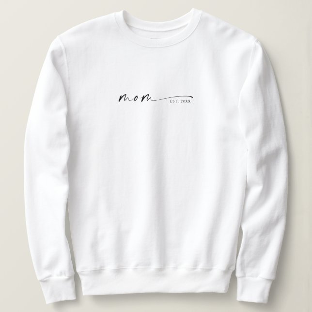 Mom Established New Mom Gift Sweatshirt (Design Front)