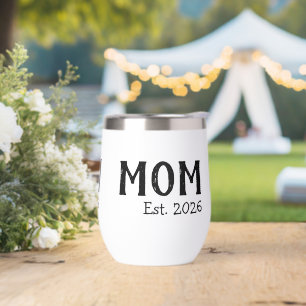 Mom Established New Mom Gift Thermal Wine Tumbler