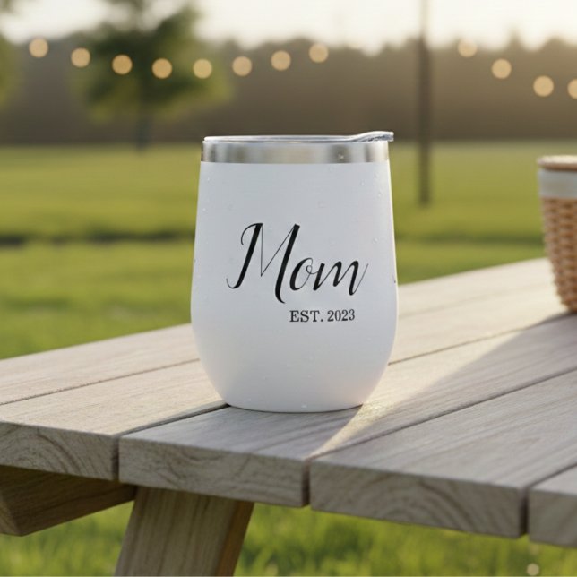 Mom Established New Mom Gift  Thermal Wine Tumbler (Creator Uploaded)