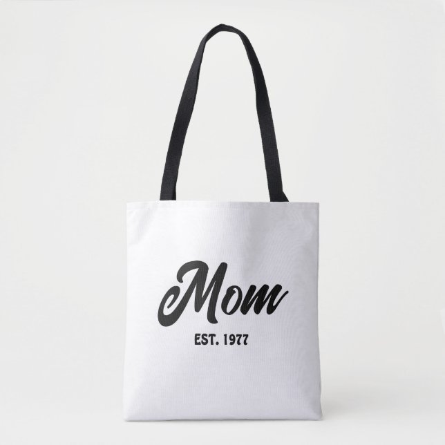 Mom Established New Mom Gift Tote Bag (Front)