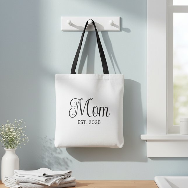 Mom Established New Mom Gift Tote Bag (Creator Uploaded)