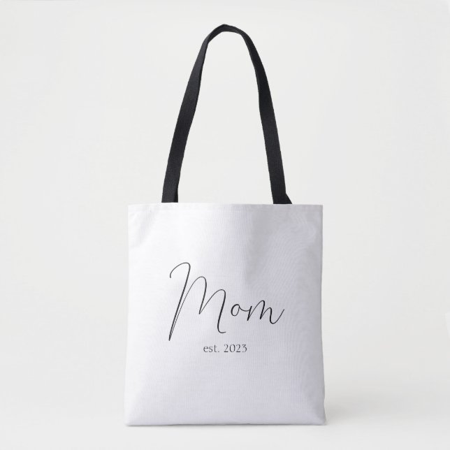 Mom Established New Mom Gift Tote Bag (Front)