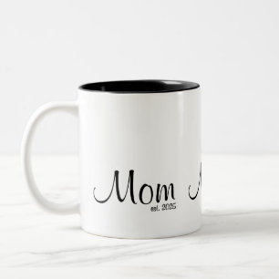 Mom Established New Mom Gift Two-Tone Coffee Mug