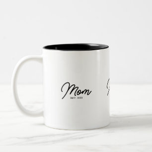 Mom Established New Mom Gift Two-Tone Coffee Mug