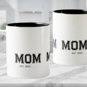 Mom Established New Mom Gift Two-Tone Coffee Mug