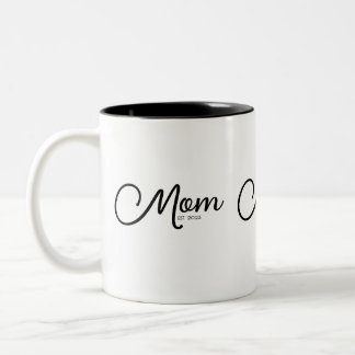Mom Established New Mom Gift Two-Tone Coffee Mug