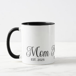 Mom Established New Mom Gift Two-Tone Coffee Mug