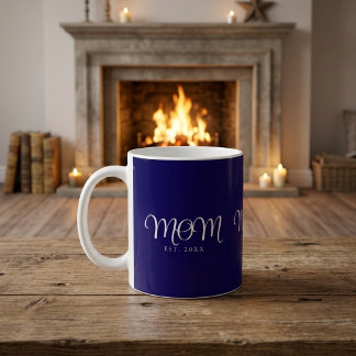 Mom Established New Mom Gift White Script Coffee Mug
