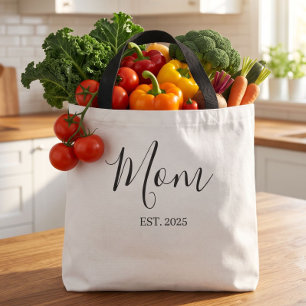Mom Established New Mom Minimalist Gift Tote Bag