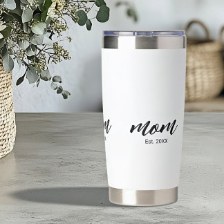 Mom Established New Mom Script Gift Insulated Tumbler