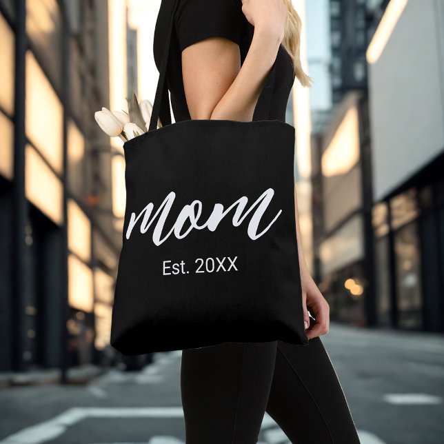 Mom Established New Mom Script Gift Tote Bag (Creator Uploaded)