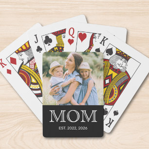 Mom Established Photo Black Poker Cards