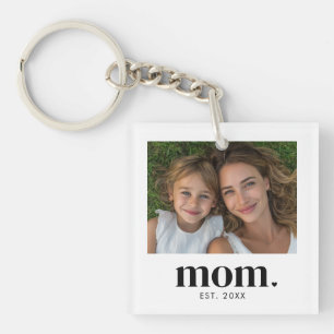 Mom Established Photo Gift  Keychain
