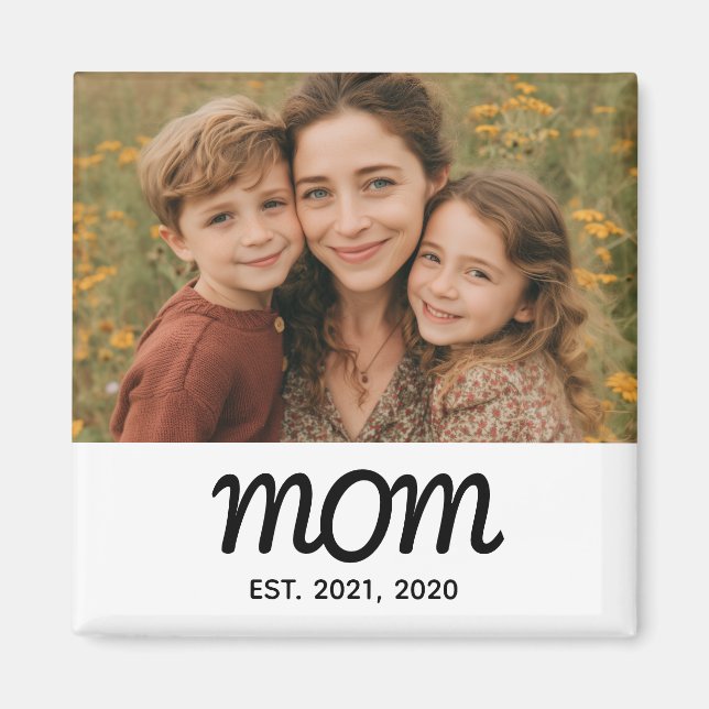 Mom Established Photo Gift Magnet (Front)