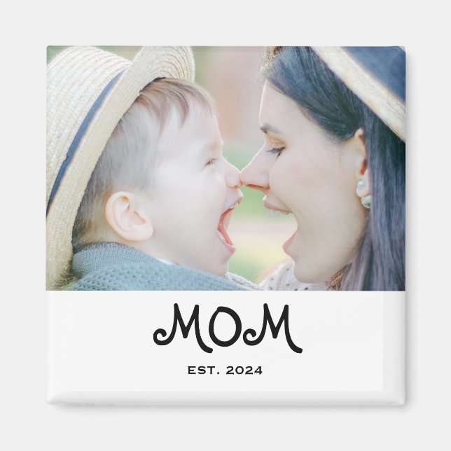Mom Established Photo Gift Magnet (Front)