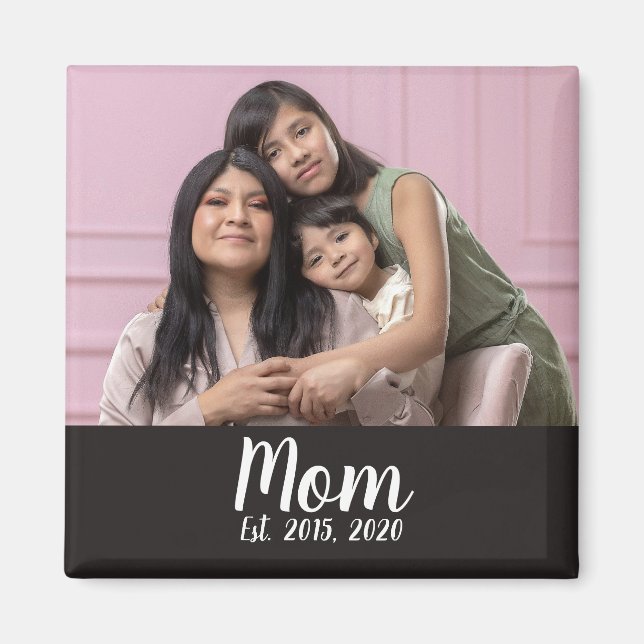 Mom Established Photo Gift Magnet (Front)