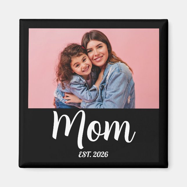 Mom Established Photo Gift Magnet (Front)