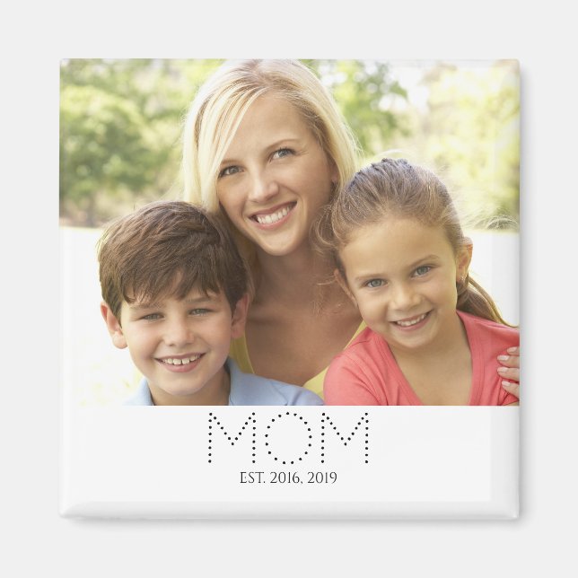 Mom Established Photo Gift Magnet (Front)
