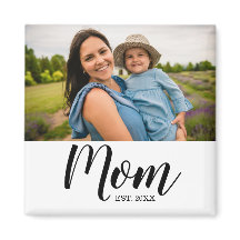 Mom Established Photo Gift Magnet