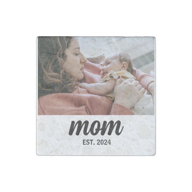 Mom Established Photo Gift Magnet (Front)