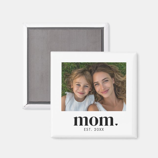 Mom Established Photo Gift  Magnet (Front/Back)