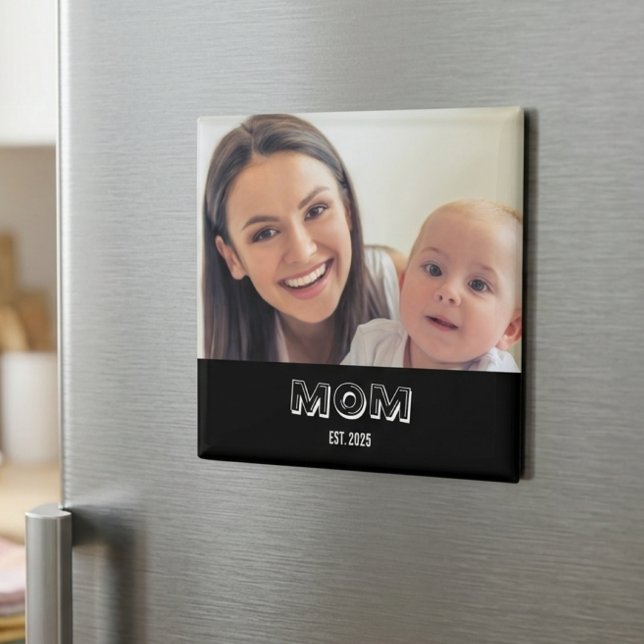 Mom Established Photo Gift Magnet (Creator Uploaded)