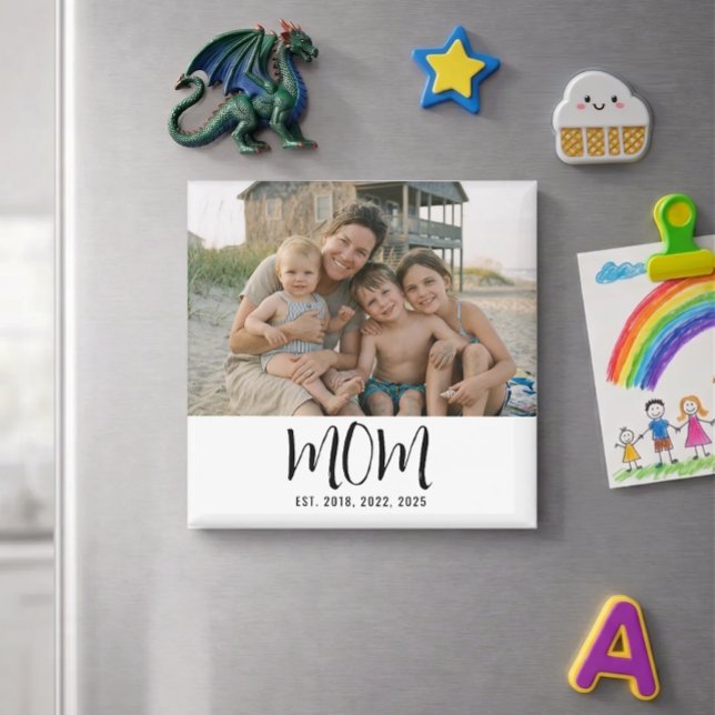 Mom Established Photo Gift Magnet (Creator Uploaded)