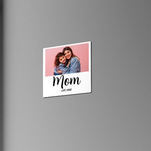 Mom Established Photo Gift Magnet