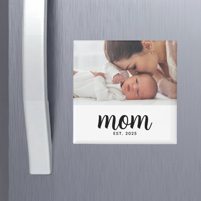 Mom Established Photo Gift Magnet (Creator Uploaded)