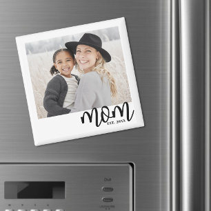 Mom Established Photo Gift Magnet