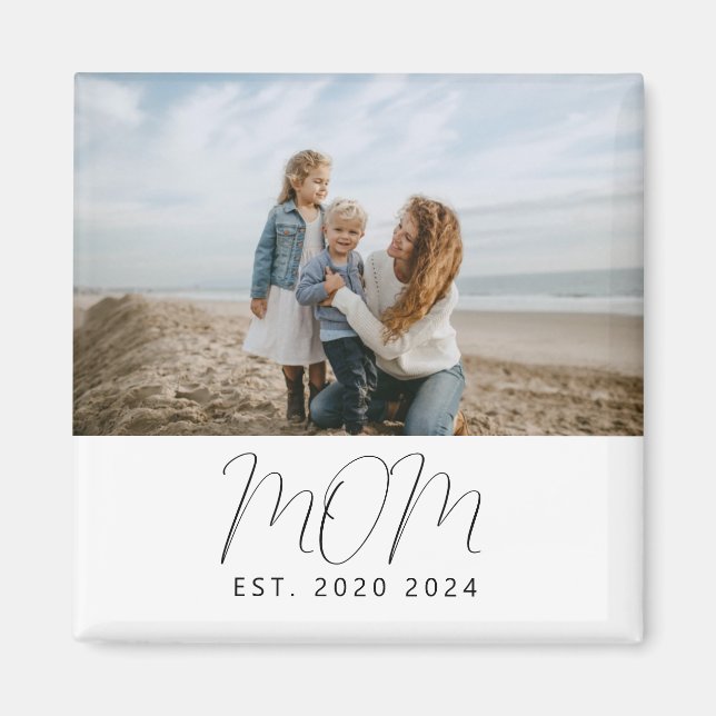 Mom Established Photo Gift Magnet (Front)