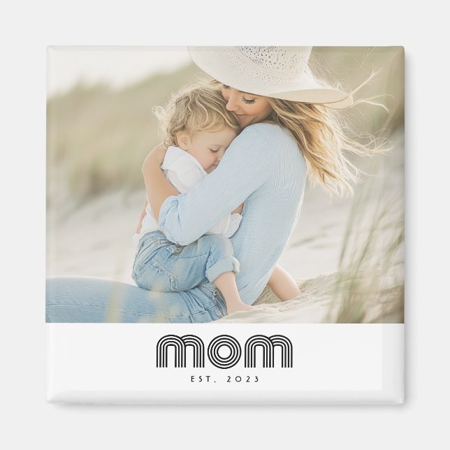 Mom Established Photo Gift Magnet (Front)