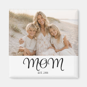 Mom Established Photo Gift Magnet
